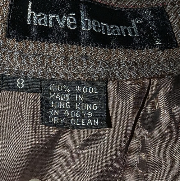 Harve Benard | Tweed Brown & Gray 100% Wool Midi Skirt Women's Size 8 - Picture 3 of 3